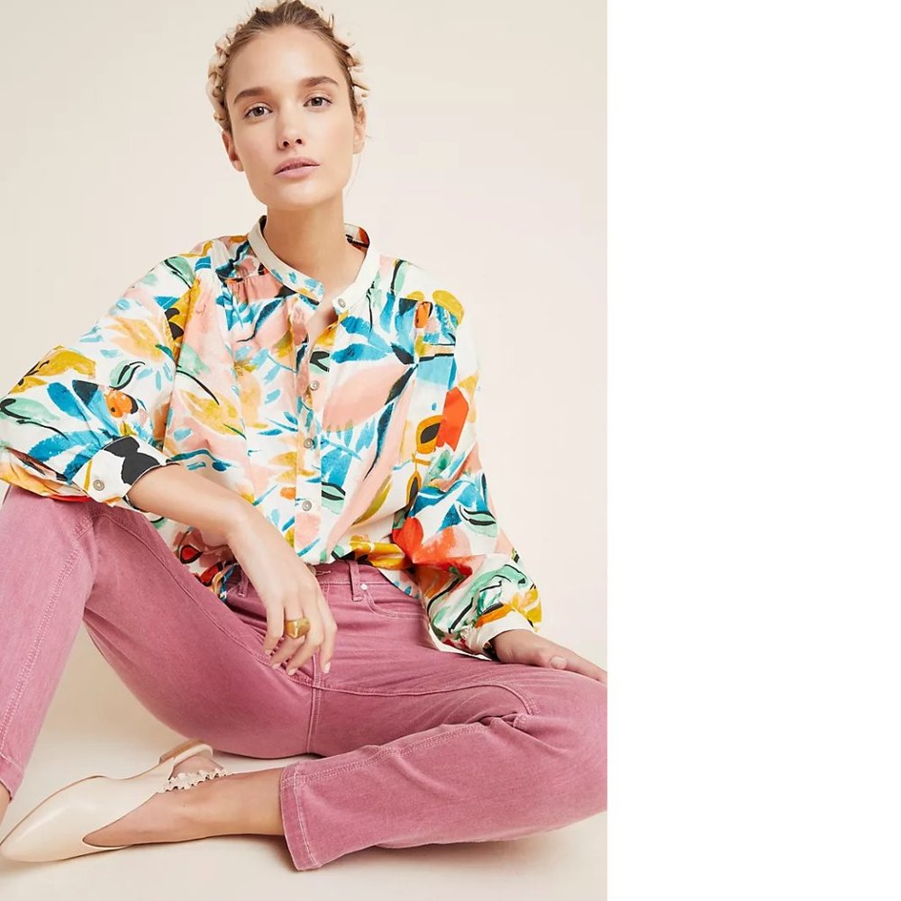 Anthropologie Crisanta Poplin Buttondown